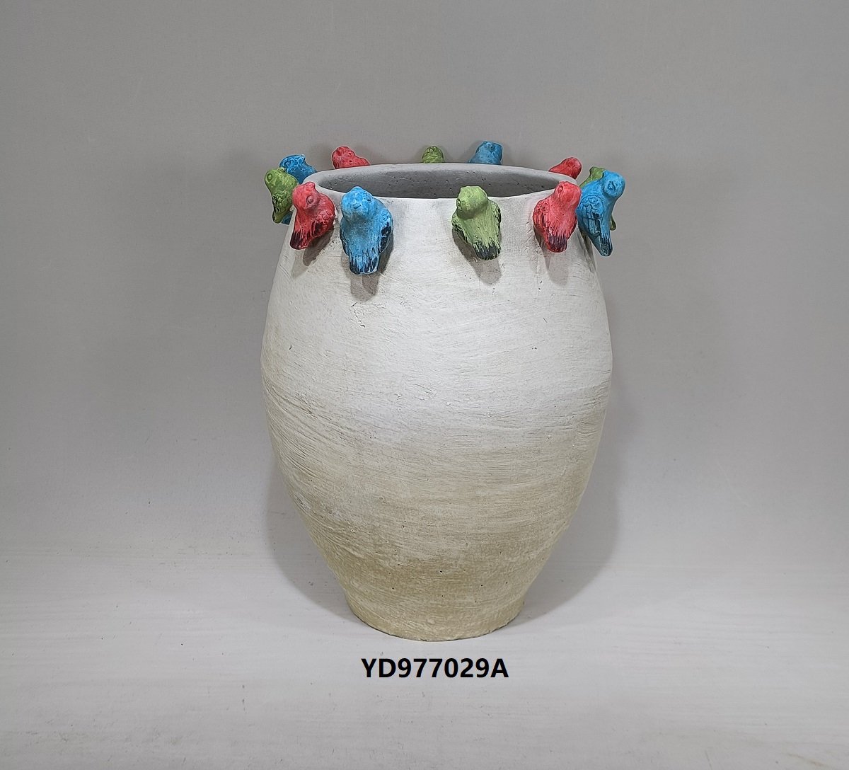 Many Birds embosses design home decorative concrete pots colorful cement flower pot for gifts