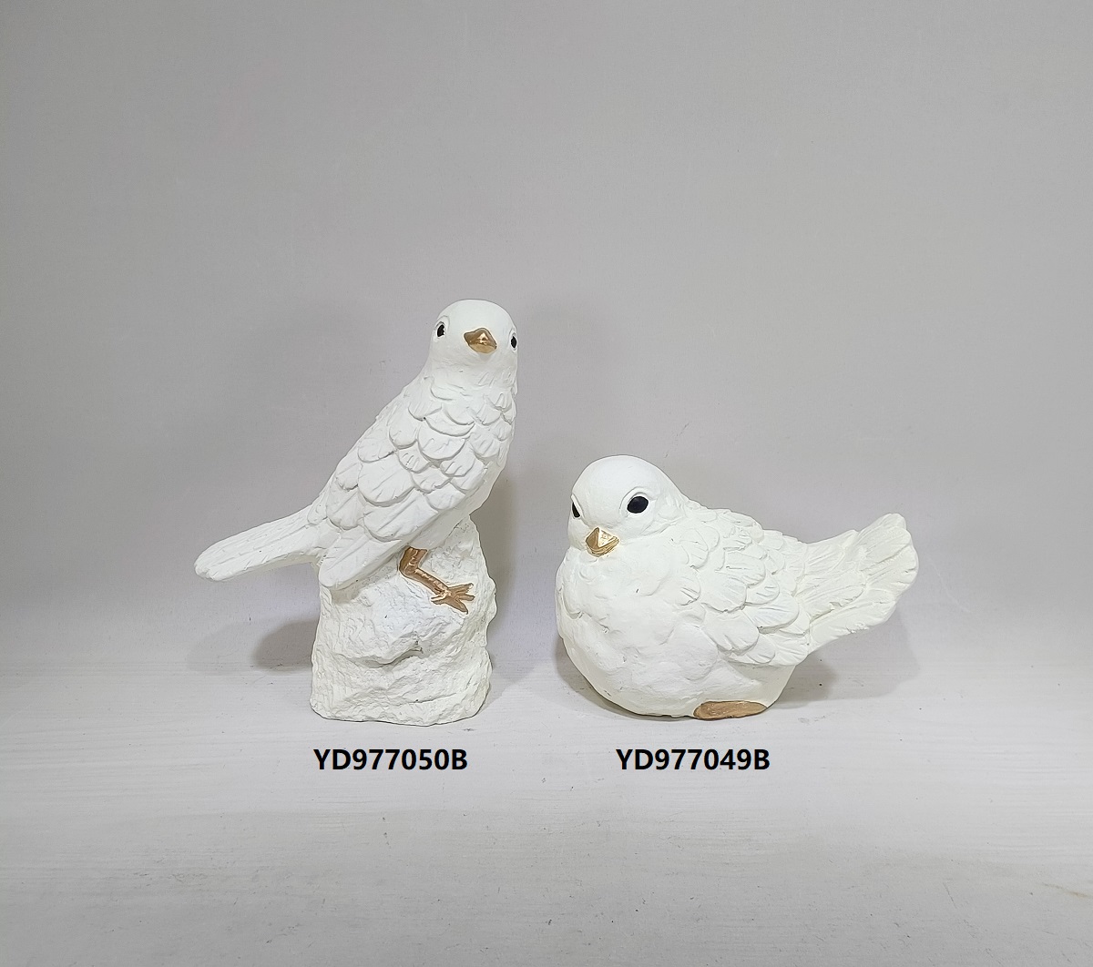 Bird design matte cement home decor ivory color animal shape decoration ornaments 