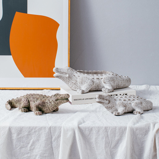 animal crocodile shape tabletop decoration cement home decor 