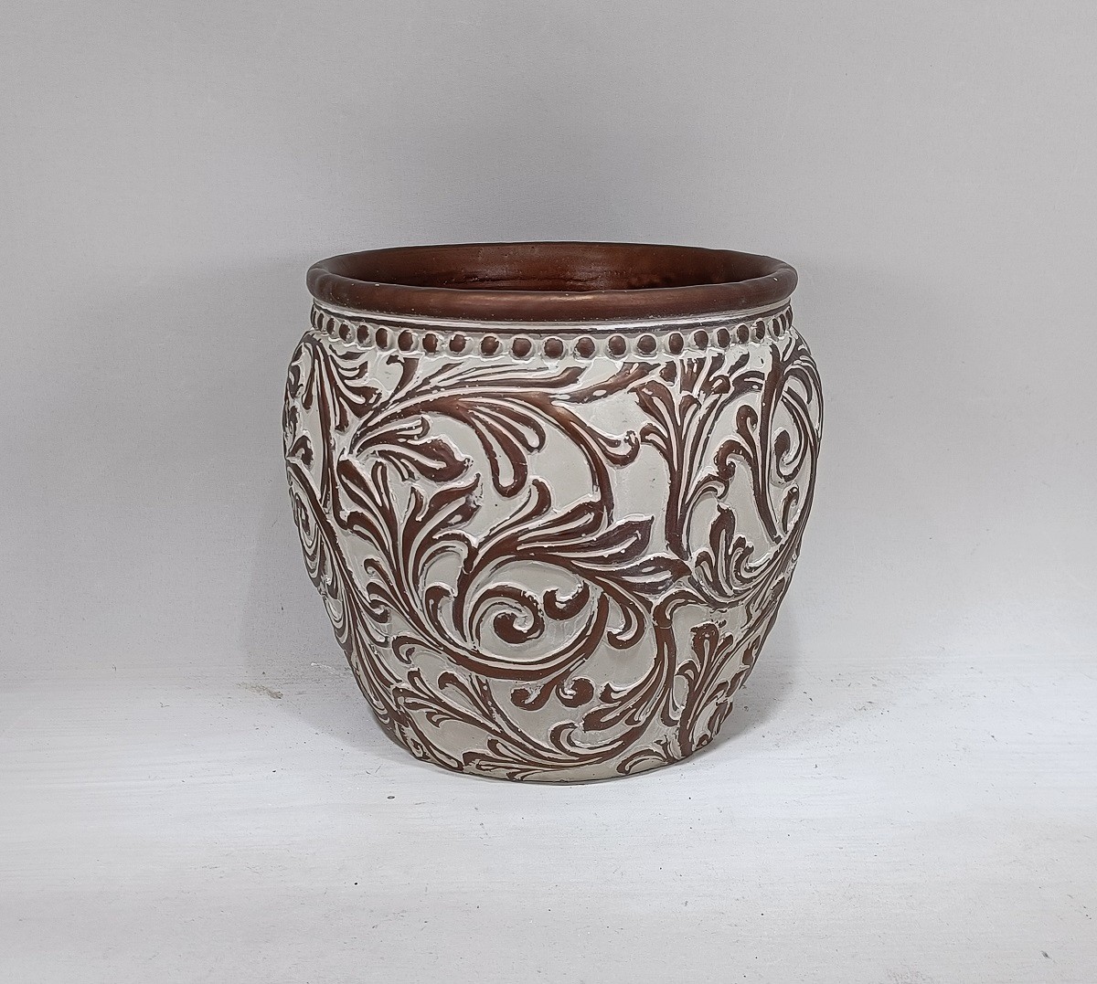 Retro style embossed concrete pots Vintage home decoration garden pots luxury cement flower pots & planters