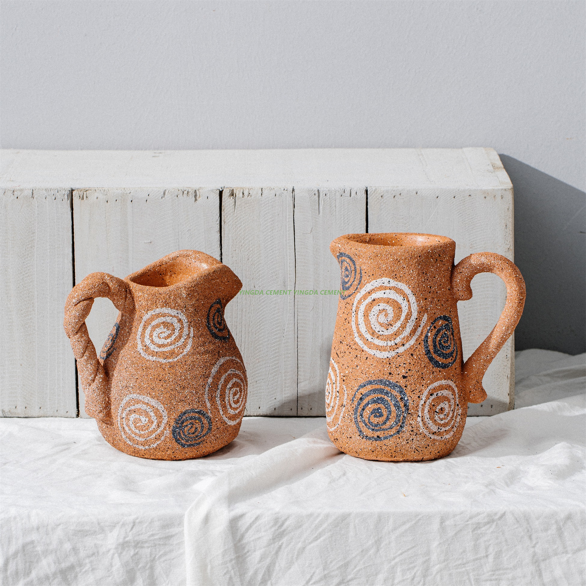 Handmade Heavy-Duty Flameless Concrete pot Weatherproof Outdoor Furniture for Hotels Courtyards Durable Flower pot