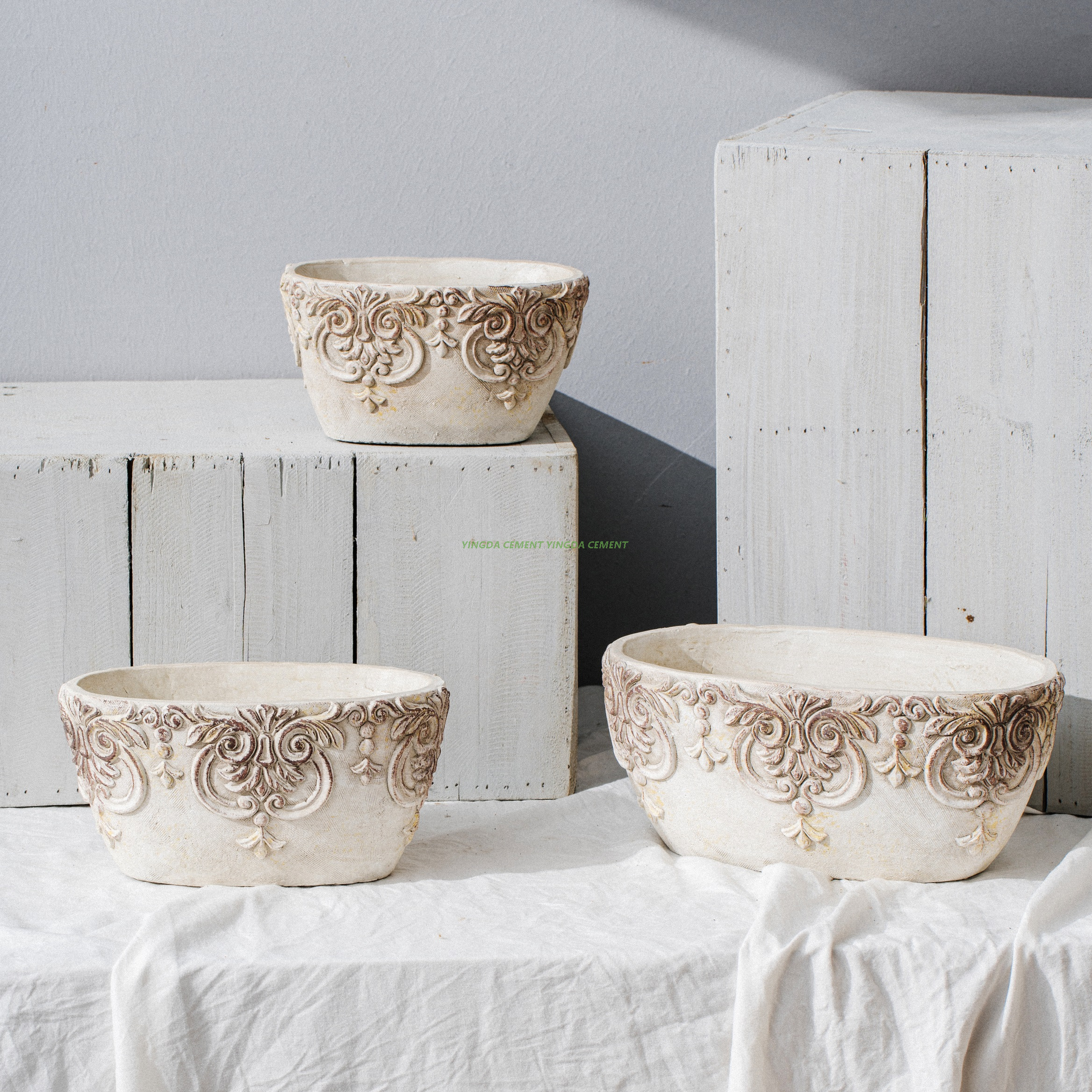 Artificial Planting Succulent Flower Pot Colorful Nordic Decor Bonsai Garden Cement Pot