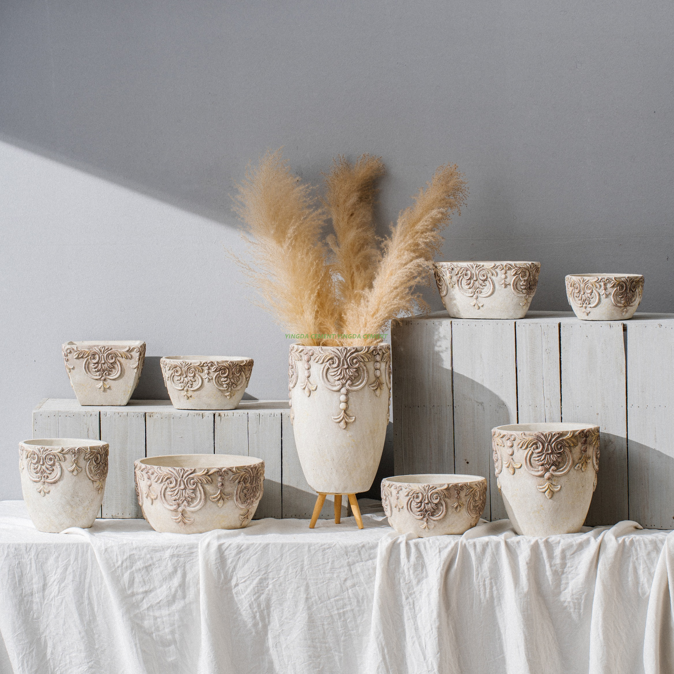 High Quality Artificial Planting Succulent Flower Pot Colorful Nordic Decor Bonsai Garden Cement Pot