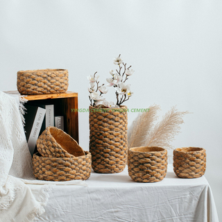 Basket Flower Pot Planter Cement Plant Pots