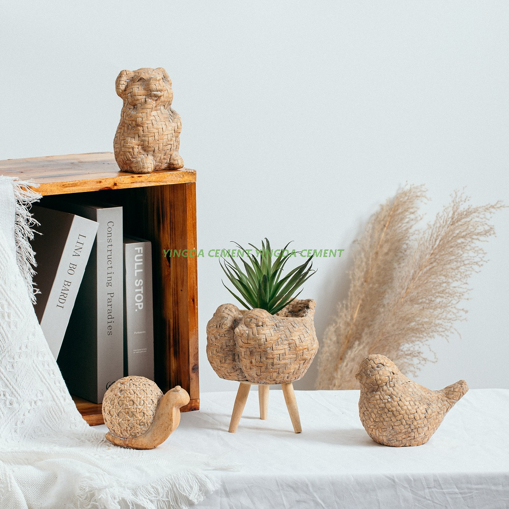 Cute Animal Shape Succulent Planters Pots Small Unique Cement Flower Pot for Home Decoration