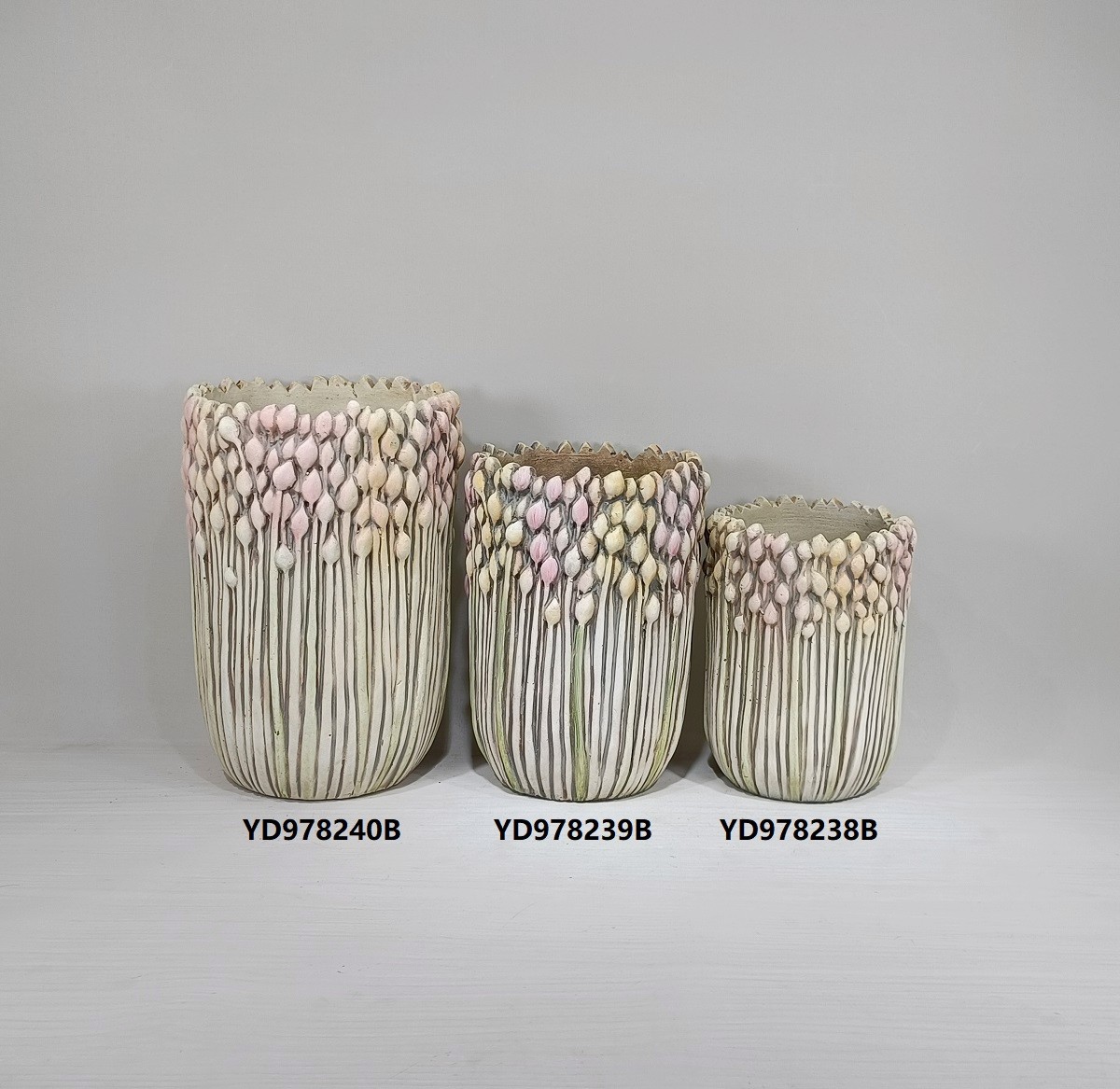 High quality cement succulent potted plant green color cement flower pots for plants