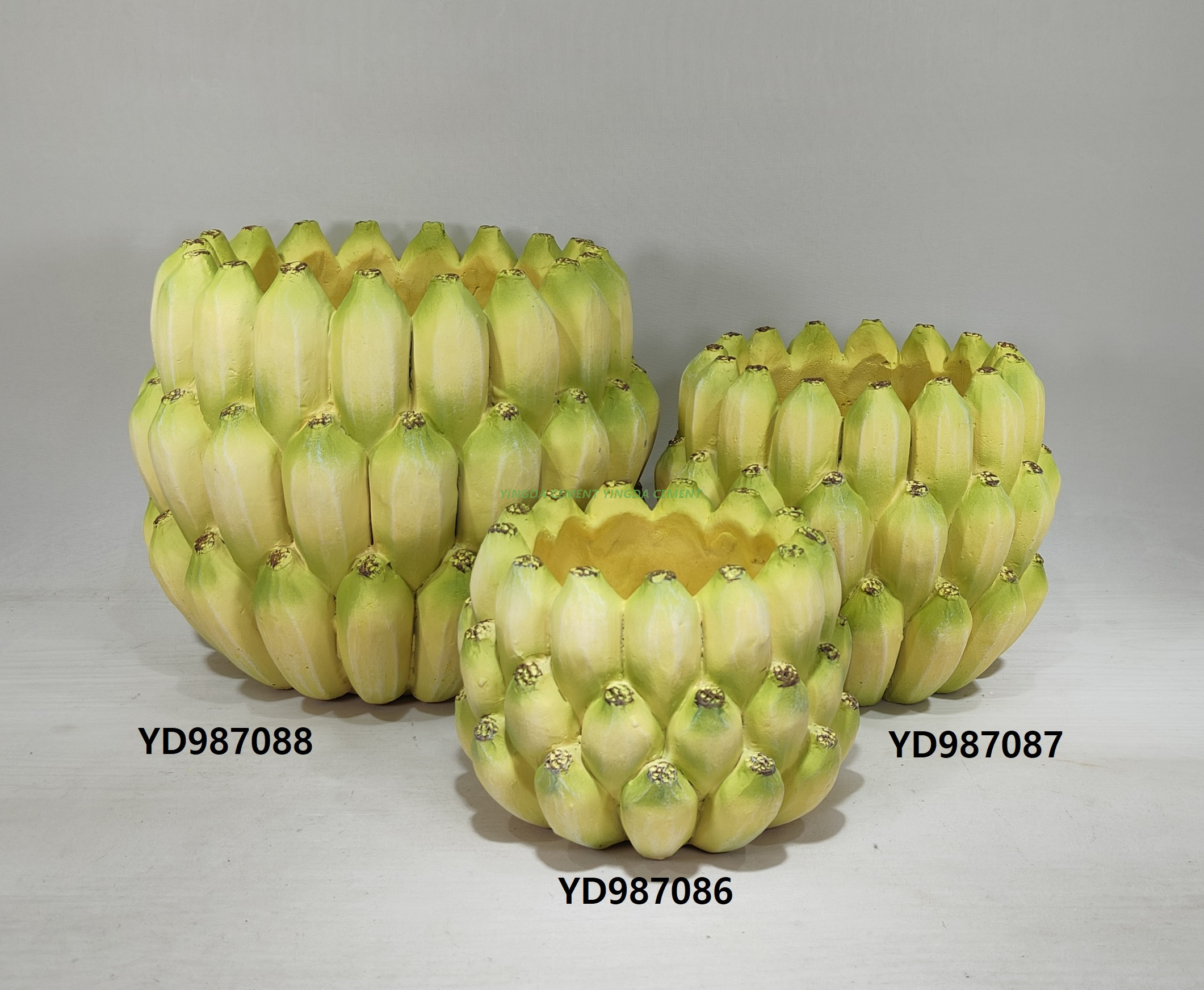Vase Flower Cement Pot Banana Planter Decorative Table Decor Fruit Succulent Vases Centerpiece Art Ornament