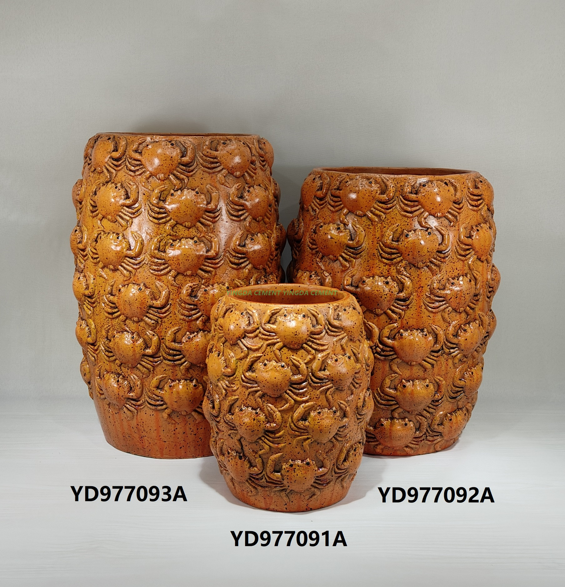  Flower Pots Ocean Cement New Design Indoor Handmade American Style Glazed Indoor Decor