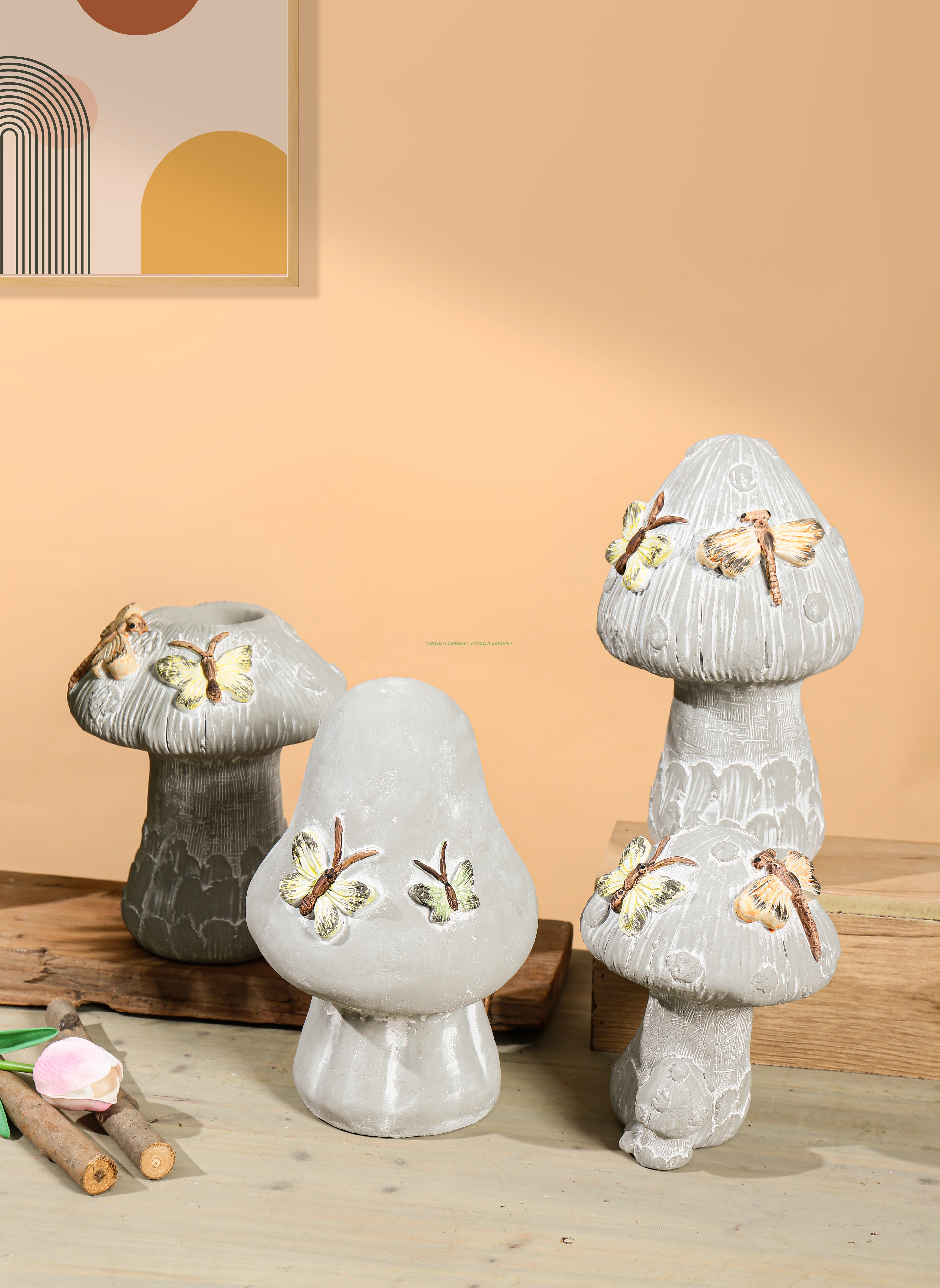 Ceramic Mushroom Garden Ornament Porcelain Statue Decor for Indoor and Outdoor Fairy Gardens Product Category