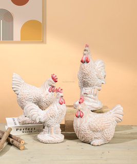 Cement Art Deco Style Chicken Ornament Perfect Birthday Gift Decoration for Living Room Desktop 