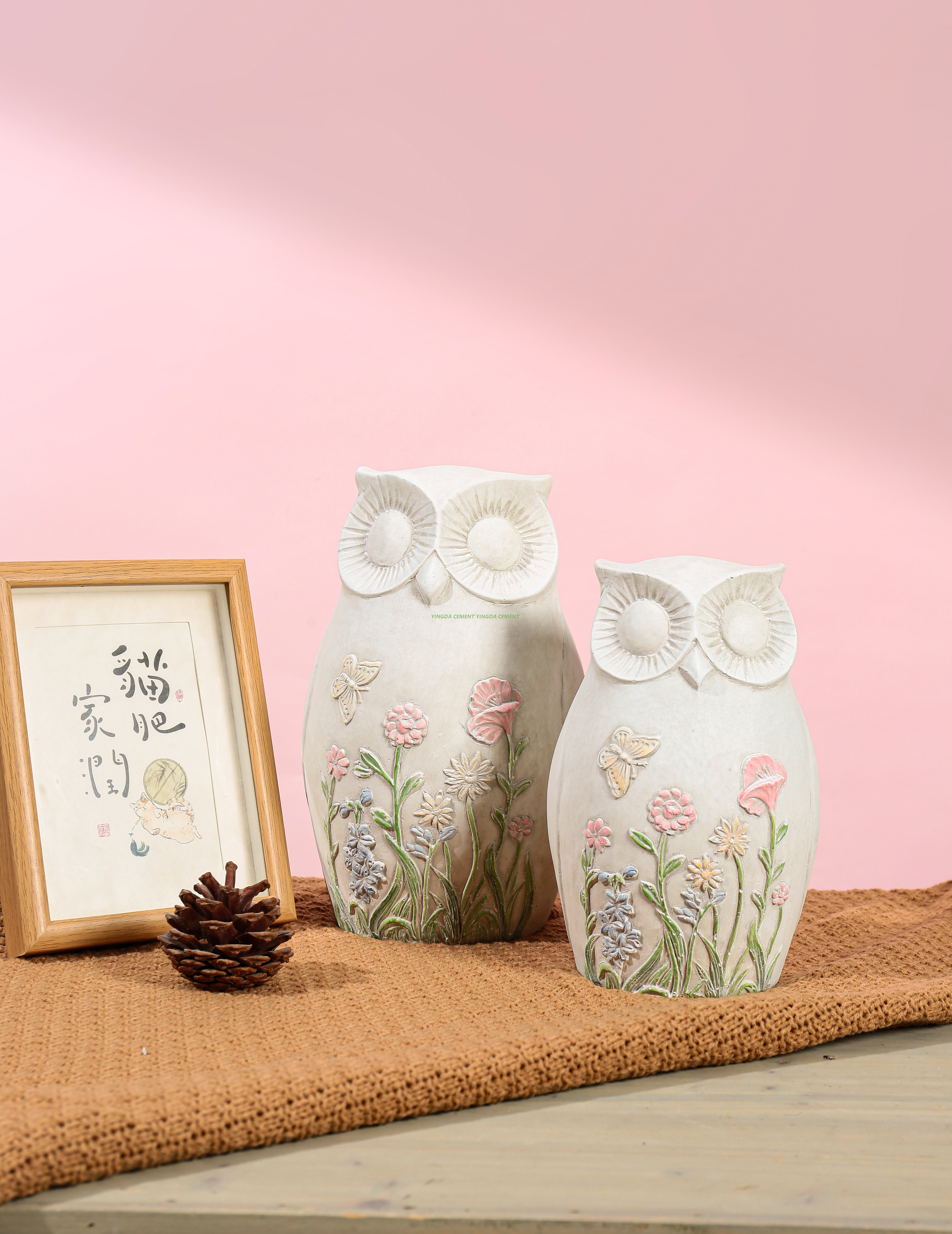Custom Interior Decorative Cement Ornaments Small Angel Figurines Statues Sculpture Handmade Home Decor