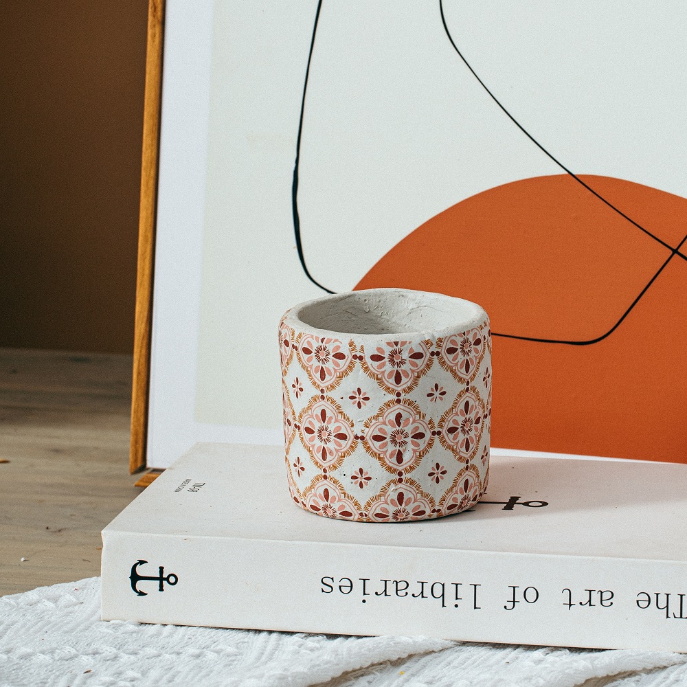 Nordic creative decal design matte modern cement flower pot balcony tabletop plant pots