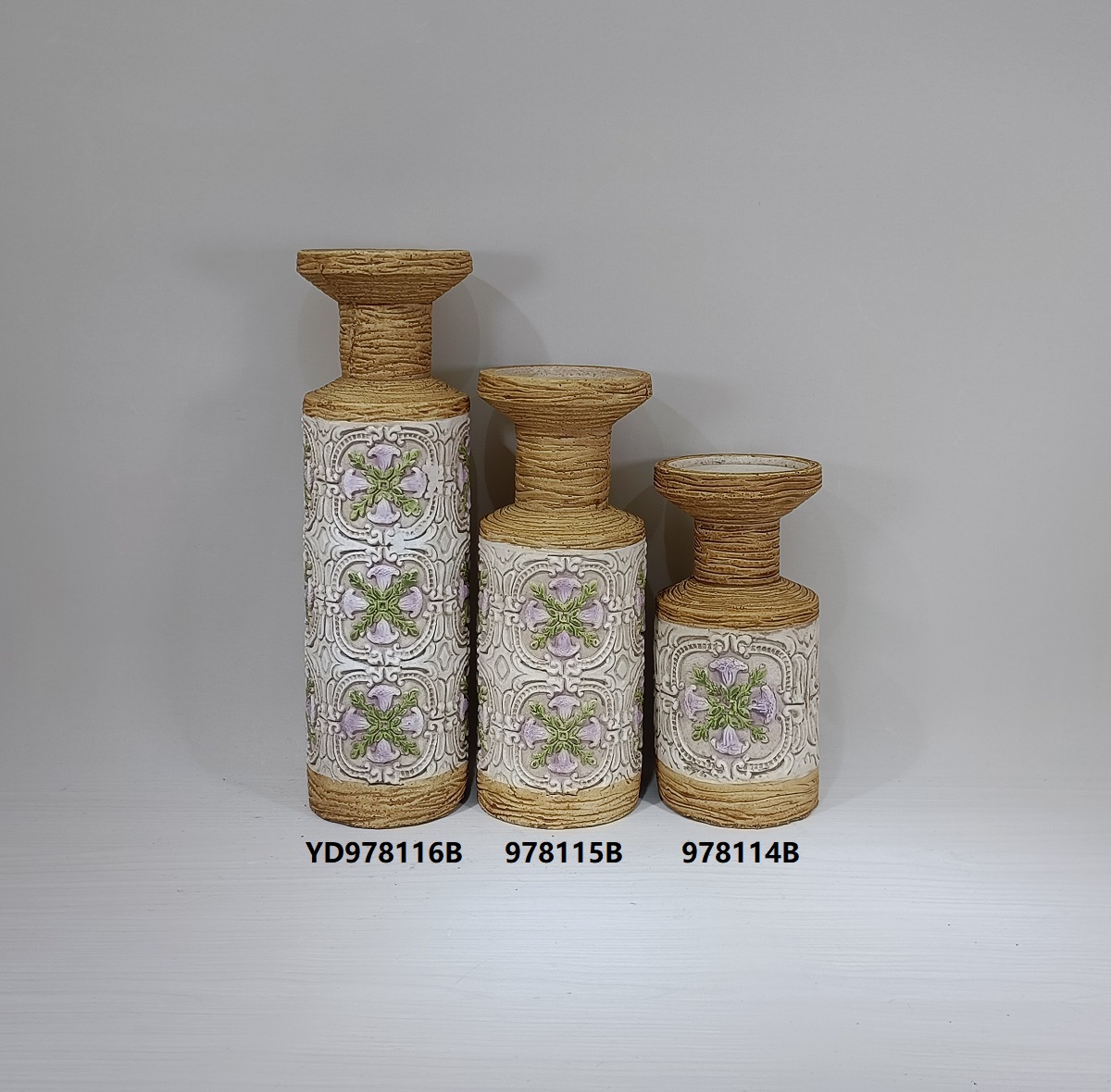 Special design retro texture pattern candle stands hotel holiday decorations concrete candle holder