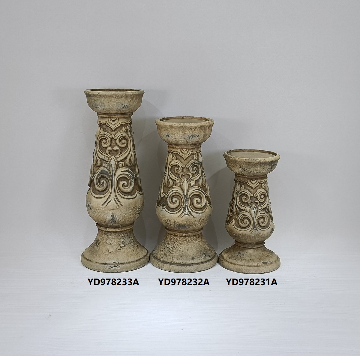 candle holder turquoise and gold concrete decorative candle holder