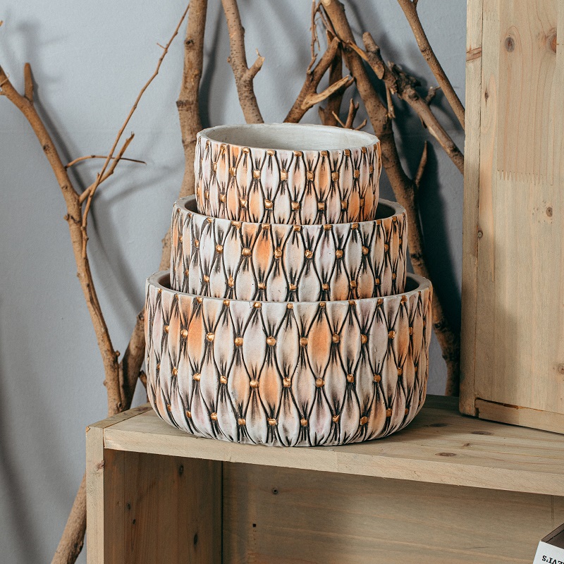 Unique decorative home goods cement bonsai pot luxury flower pot for home decor