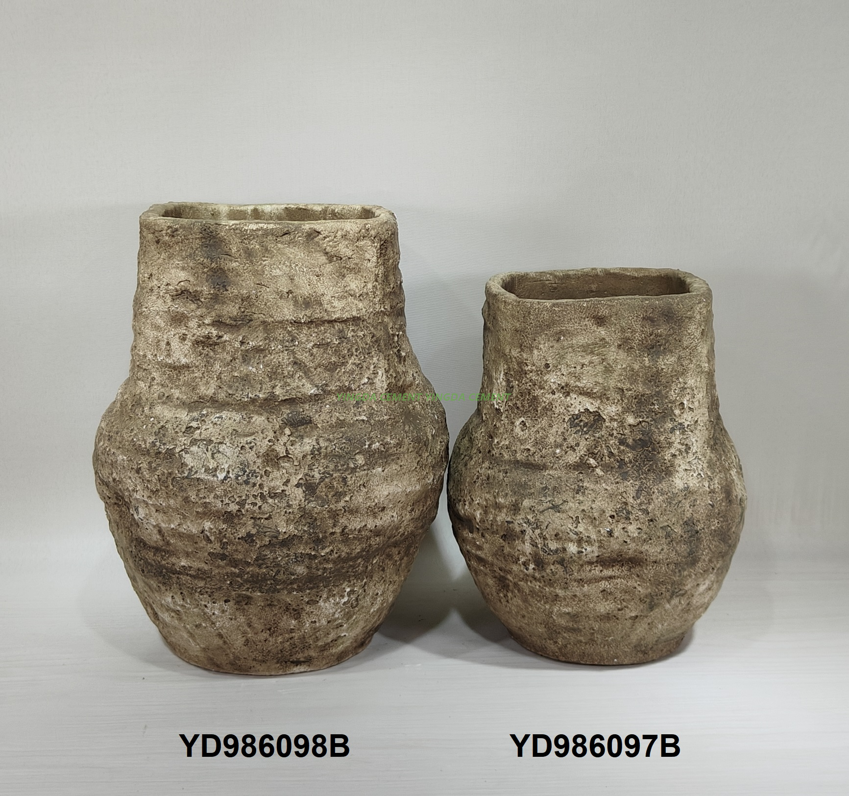Indoor outdoor design bamboo woven design square shape flower pot garden concrete pots 