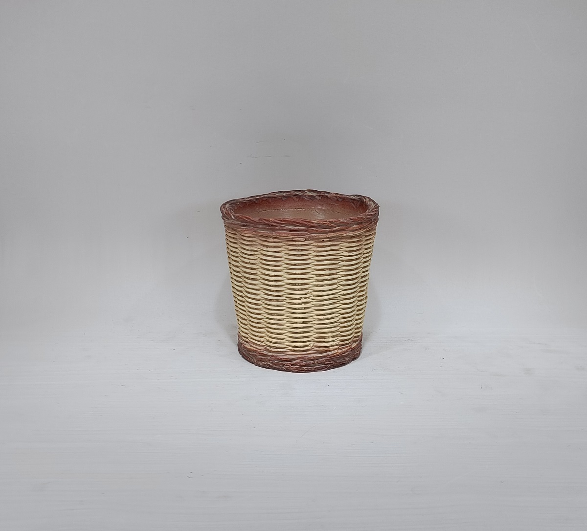 unique woven basket design succulent flowerpot home decoration cement pots planters