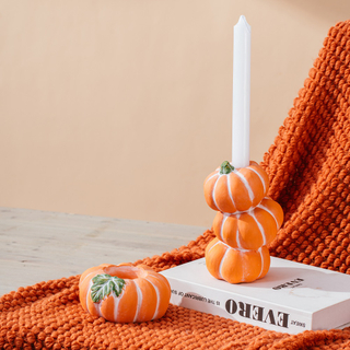  Embossed modern cement candle holder fruits design pumpkin shape candle holder for gift crafts