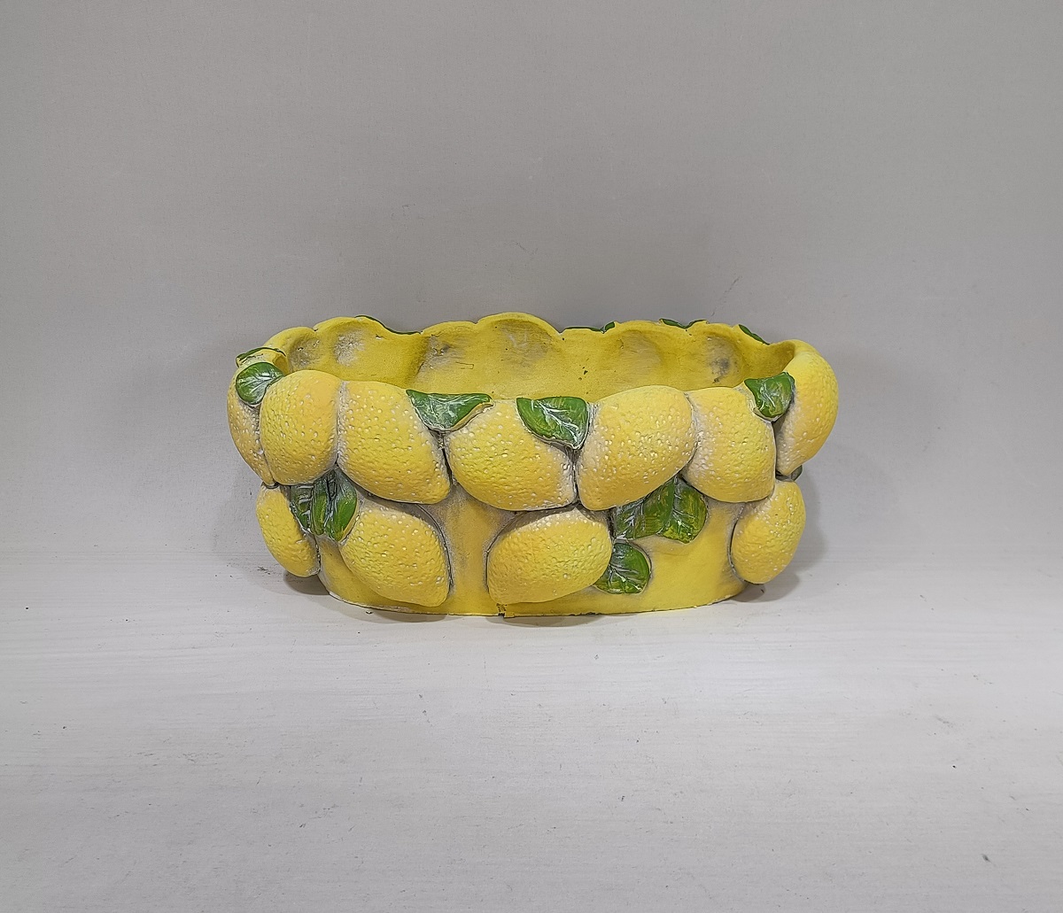 Popular oval cement garden pot fruits design strawberry lemon cement pot for home decor