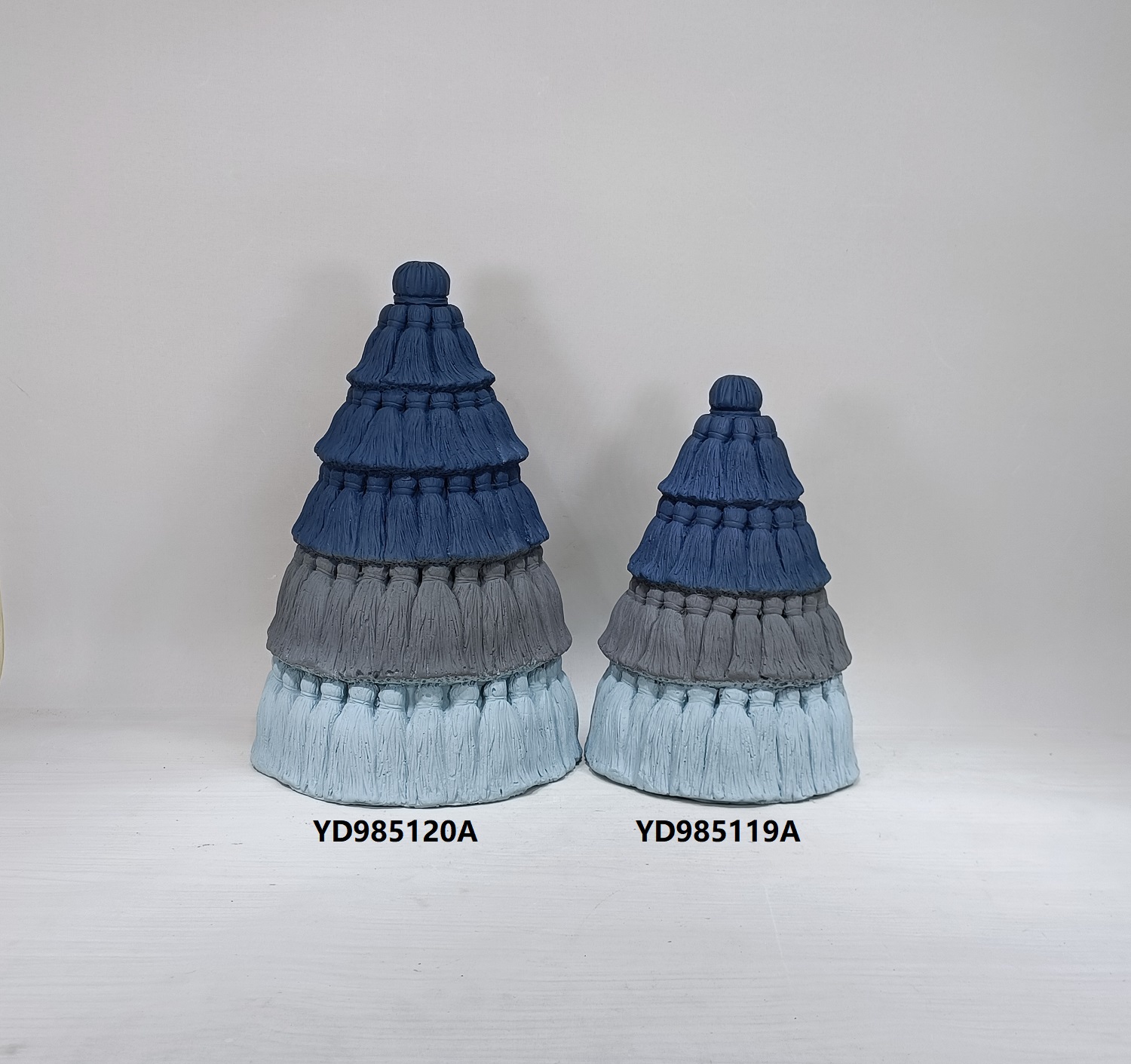 New arrival modern home tabletop decorative handmade matte cement christmas tree decoration