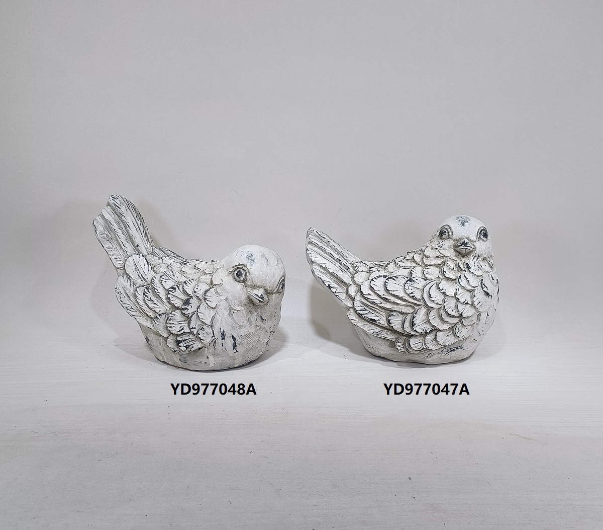 Old looking Bird design matte cement home decor animal shape decoration ornaments 