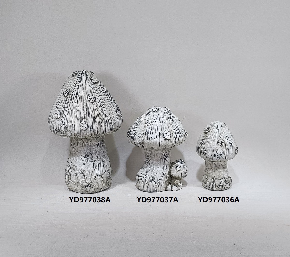 modern creative matte white black color mushroom shape matte cement home decor 