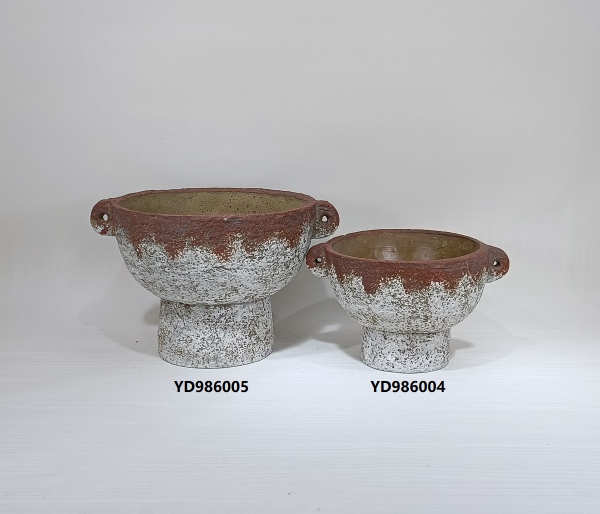 Natural pastoral garden antique terracotta pot cement flowerpot decorative plant pots manufacturer flower pot