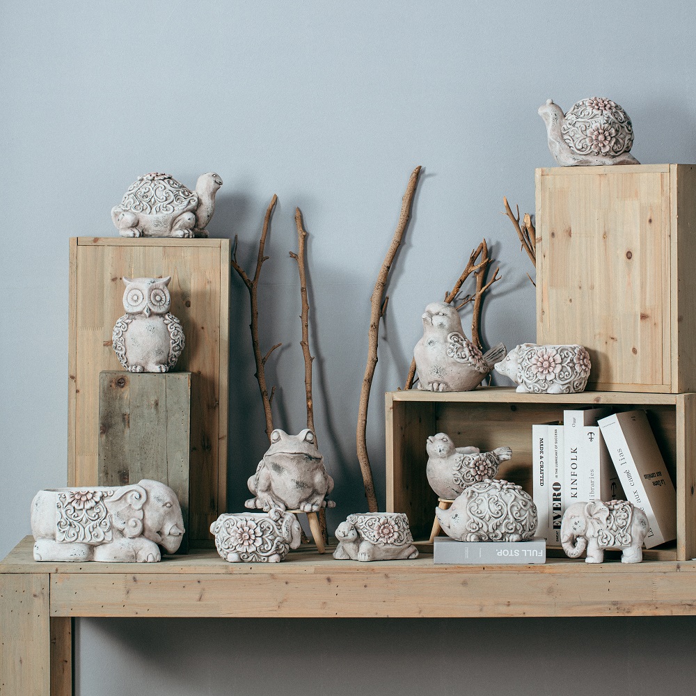 New arrival ornaments animal shape concrete indoor tabletop decoration cement animal home decor