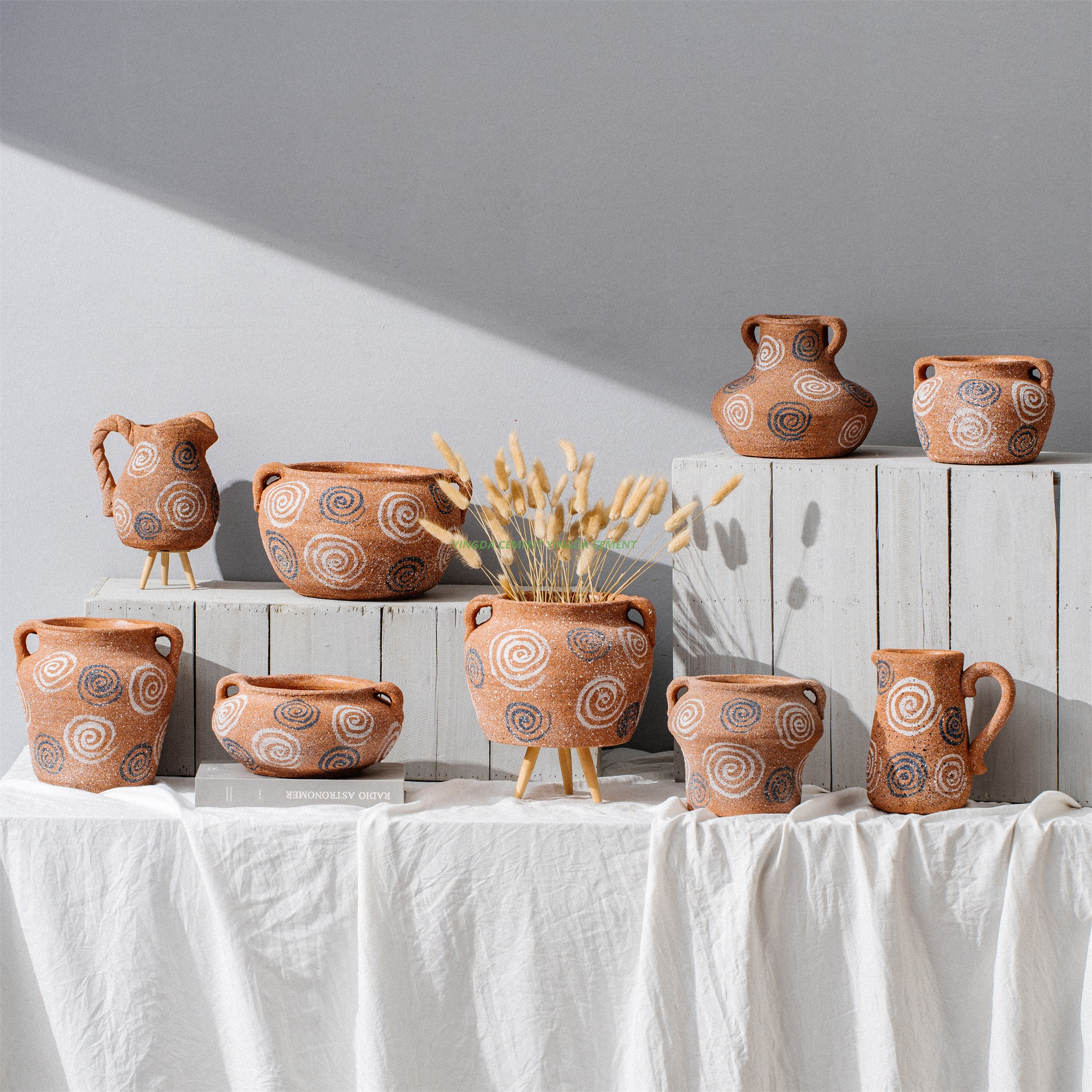 Wholesale Factory Price Cement Home Decor Indoor Garden Decoration Outdoor Modern Flower Pots & Planters