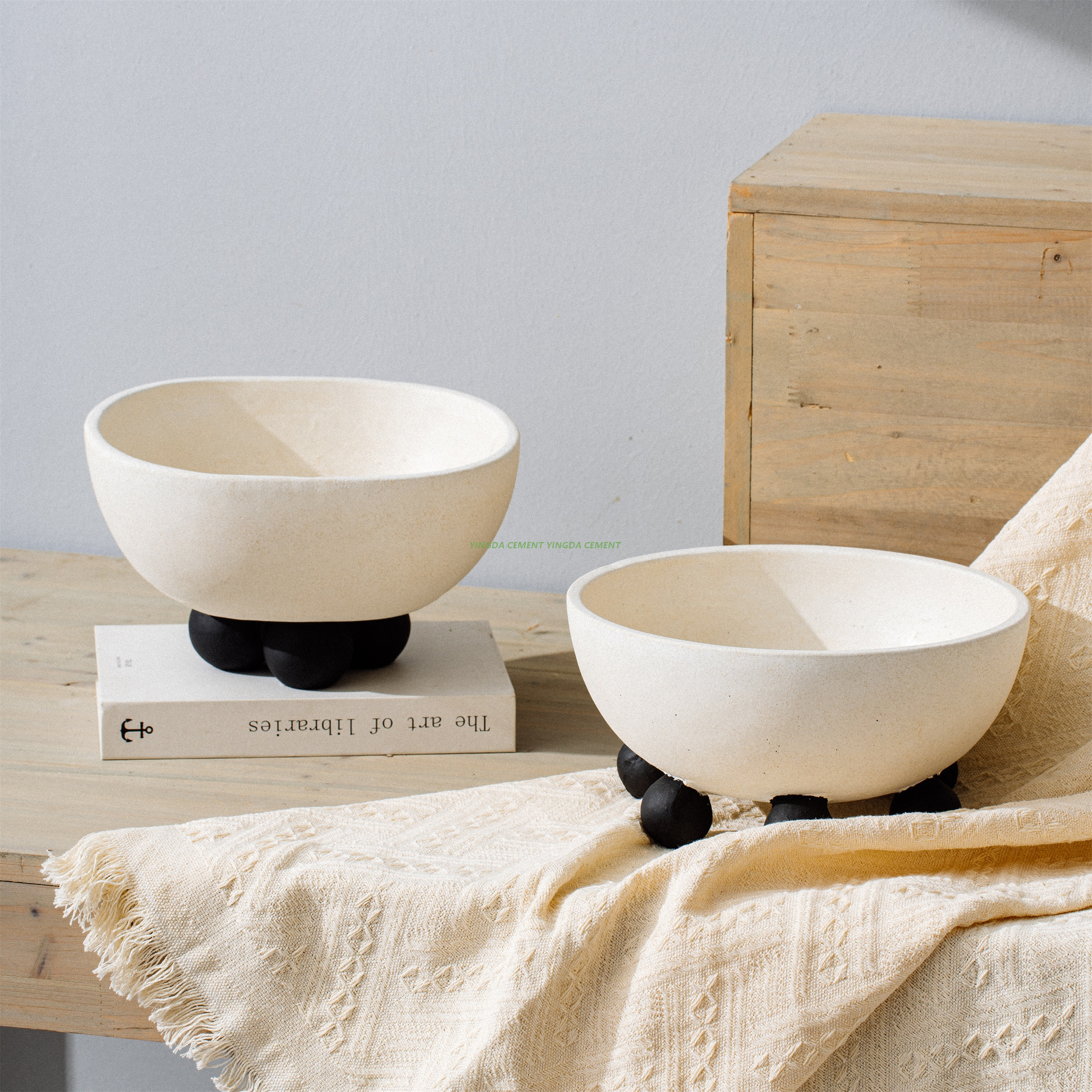 Factory Direct Round Cement Succulent Plant Pot with Drainage Hole Indoor/Outdoor Concrete Pots for Home Garden Decor 