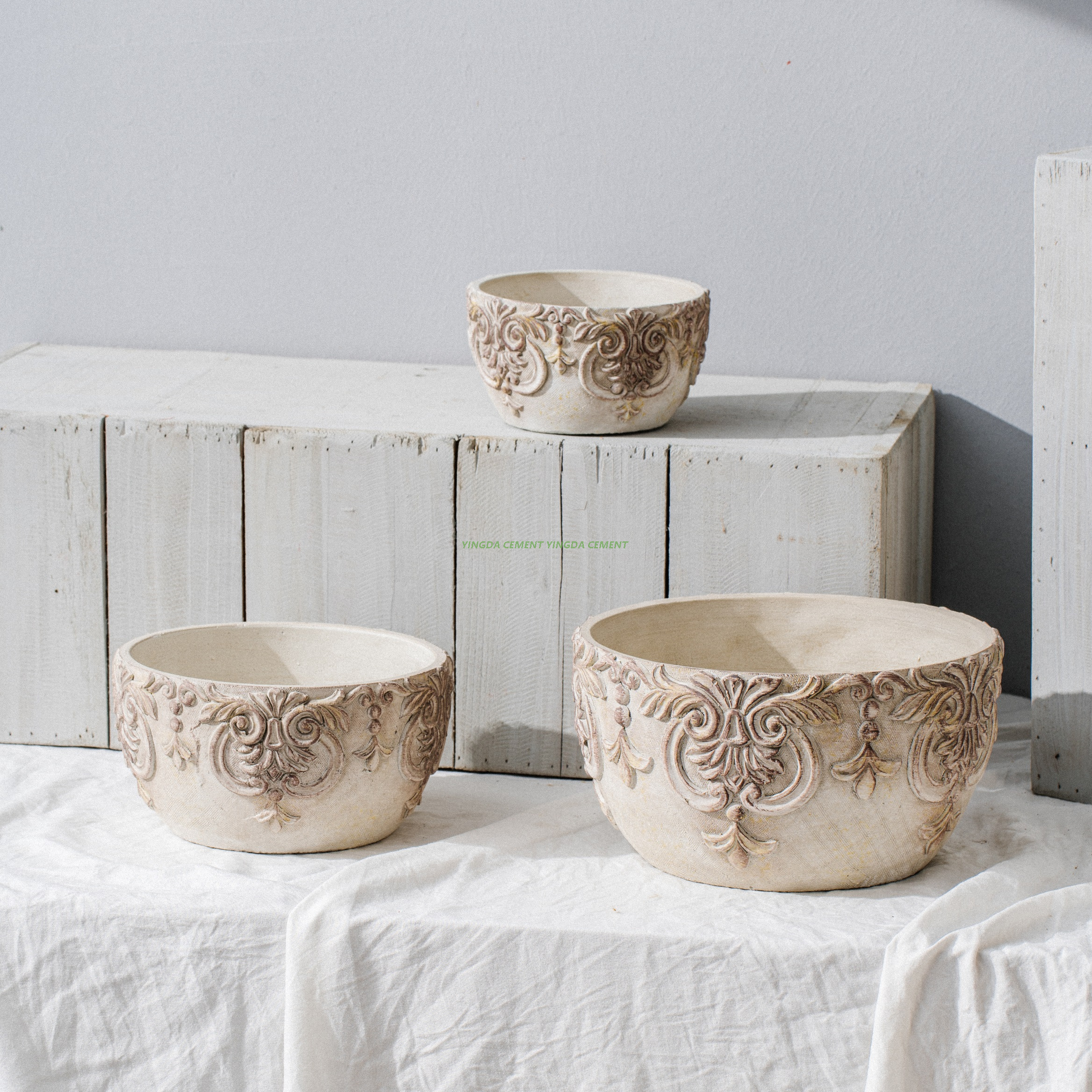 Artificial Planting Succulent Flower Pot Colorful Nordic Decor Bonsai Garden Cement Pot