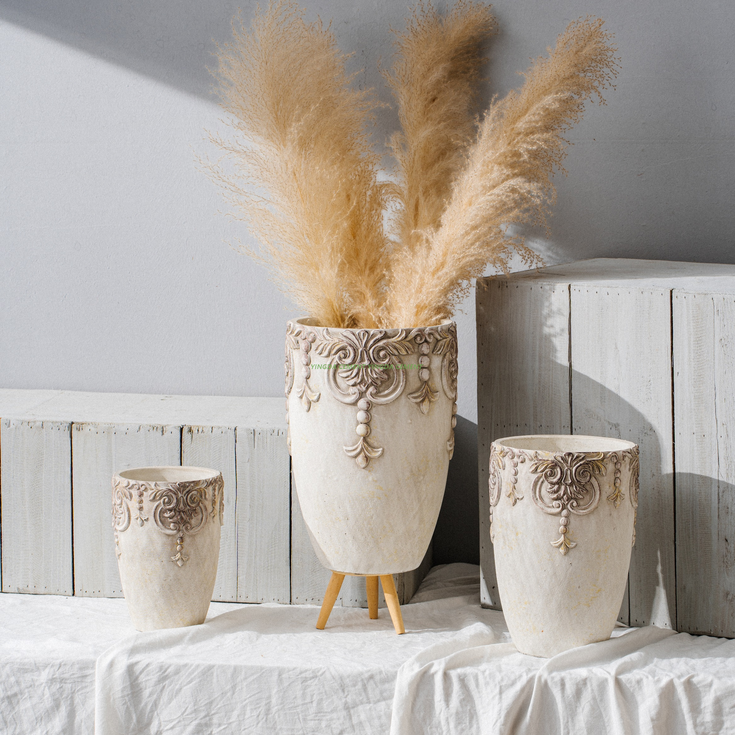 High Quality Artificial Planting Succulent Flower Pot Colorful Nordic Decor Bonsai Garden Cement Pot