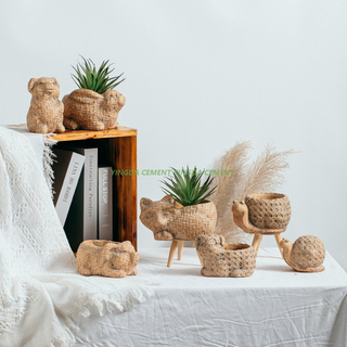 Cute Animal Shape Succulent Planters Pots Small Unique Cement Flower Pot for Home Decoration