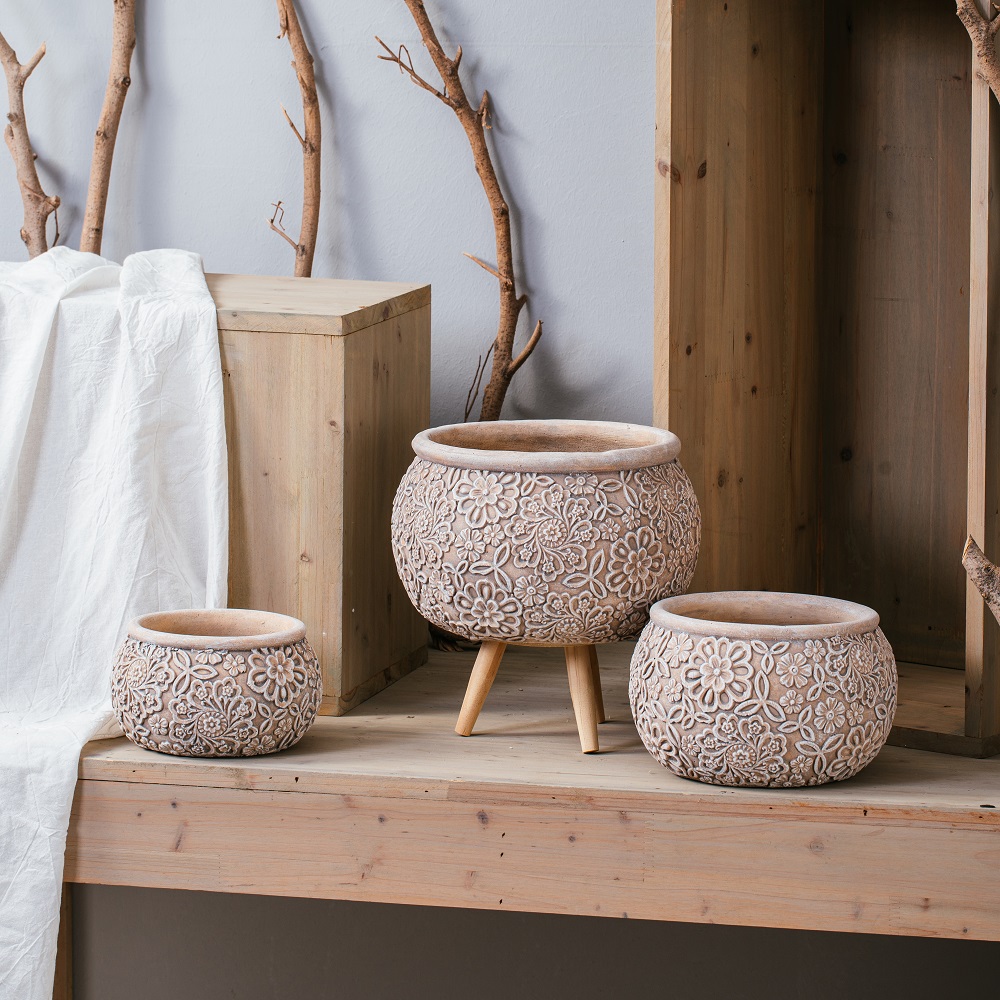 Nordic style different size color modern decorative garden pot cement flower pot