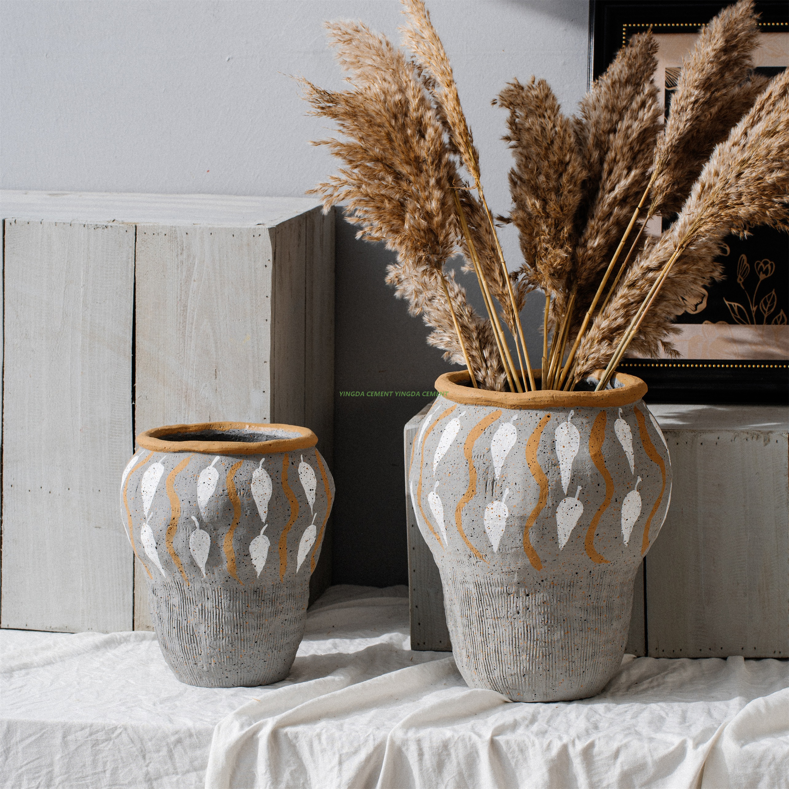 Wholesale Hand Paint Ins Nordic Flowerpots Simple Cement Pot Tiny Succulent Pots