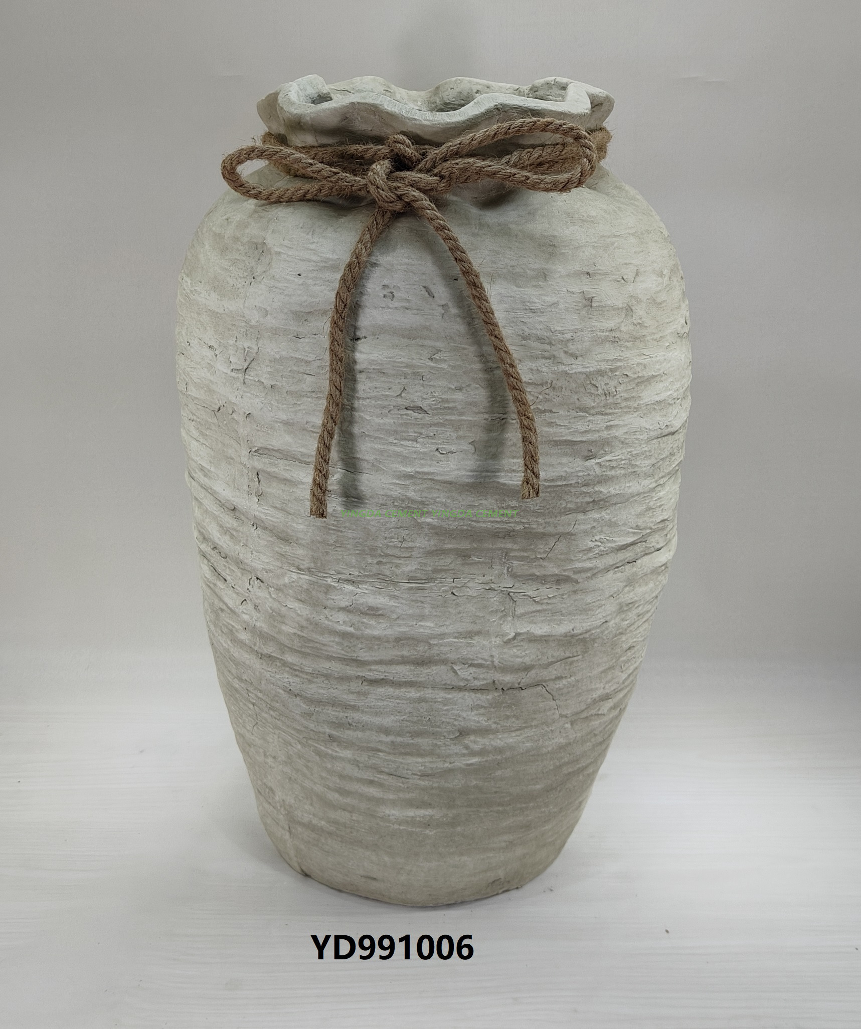 Wholesales Home Garden Decoration Large Round Cement Flower Pot Outdoor Indoor Decor Planter Fiber Clay Pots