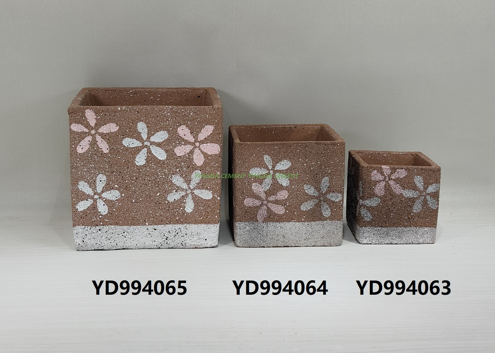 Hand-painted Rainbow Concrete Planter Multiple Sizes