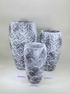 Painted Sculpture Cement Vase Round Plant Pots
