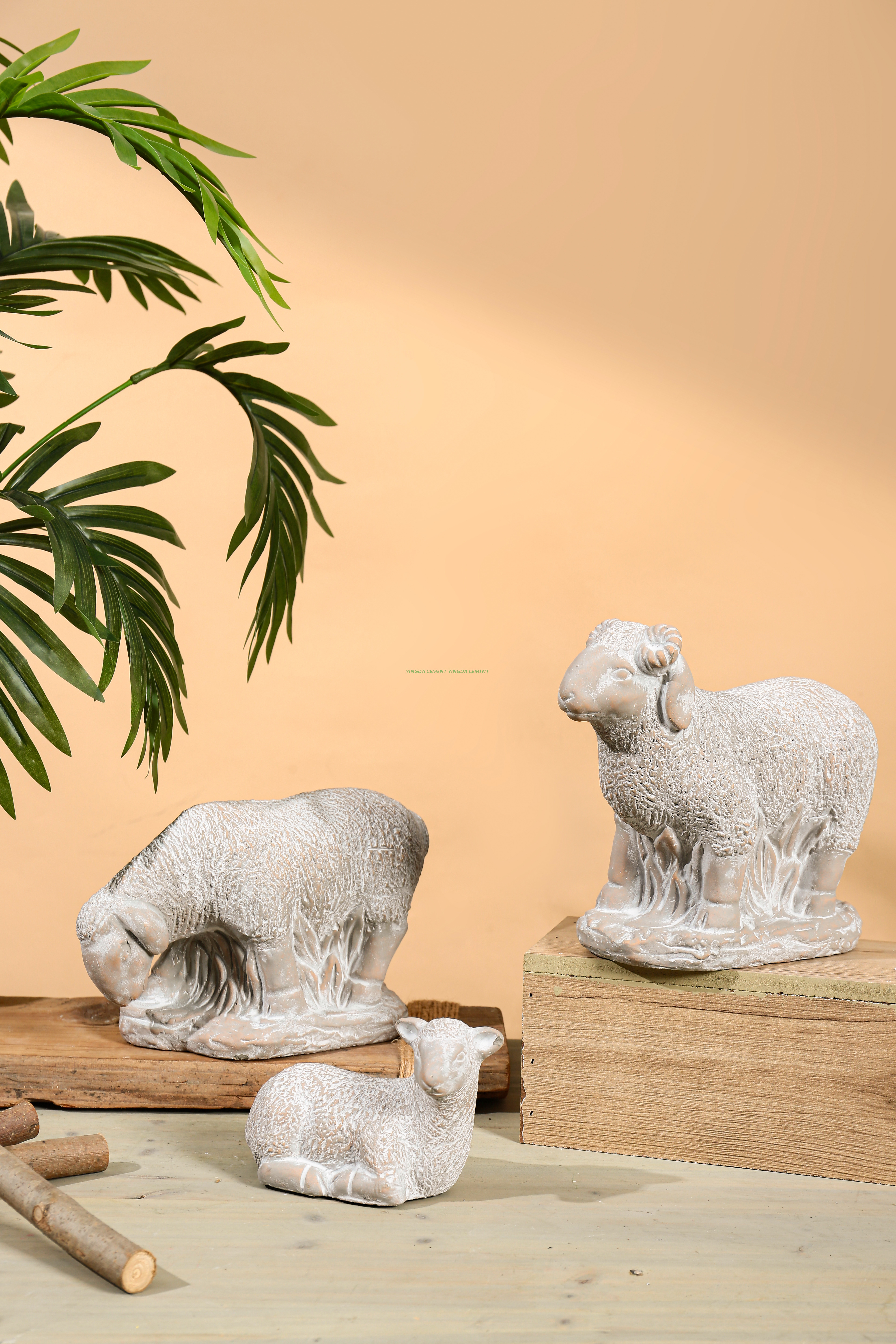 Cement Decor Flocks and Herds Figure Cement Animal Garden Statues