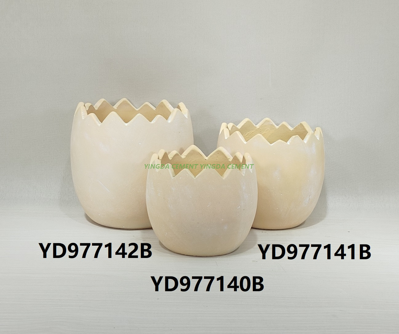 Wholesale Cement Flowerpot Green Plant Pot Egg Shape Cement Flower Pots