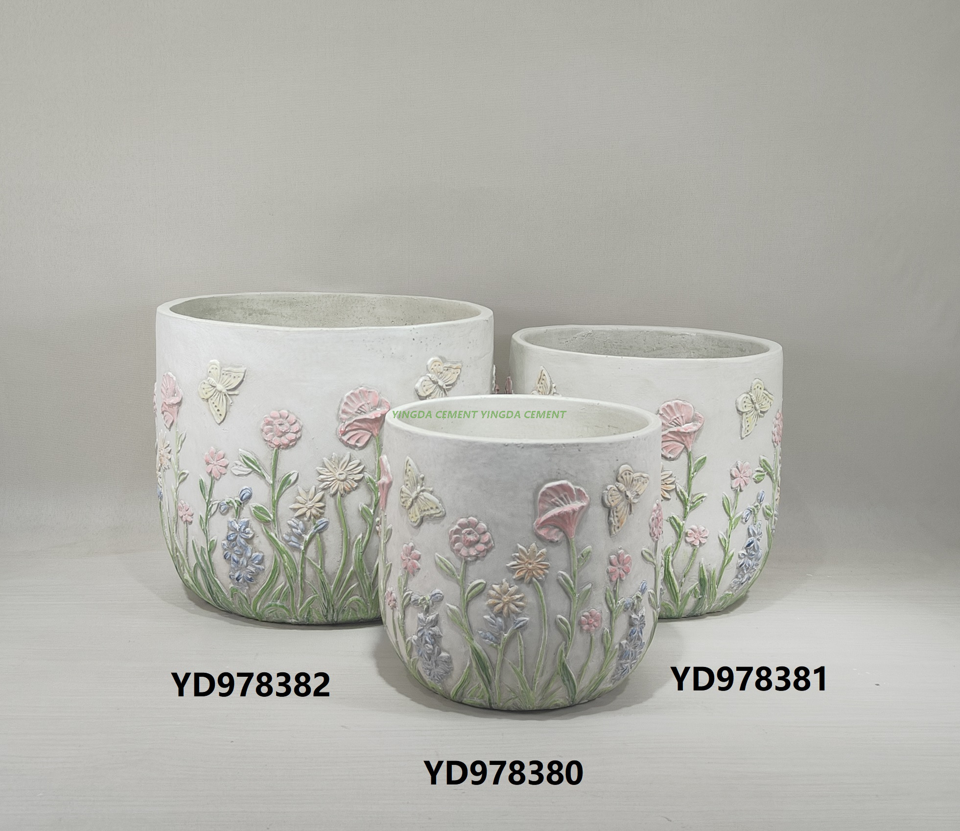 Cement Plant Pot for Indoor Plants Outdoor Round Planter Flower Pot