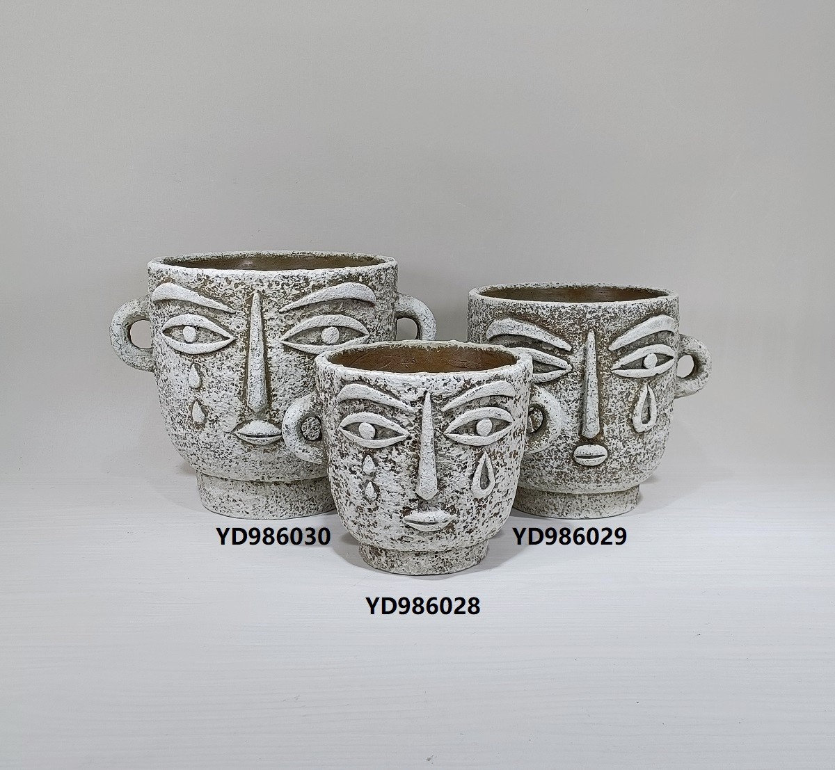 European style creative decorative ornaments succulent pots garden cement face flower pot