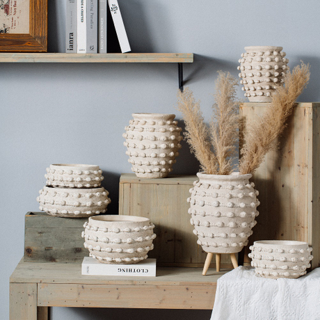 Nordic style cheap bulk matte cement cactus pots white flower pot for wedding decor