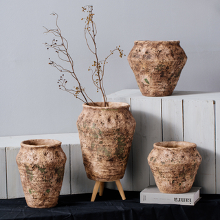 Exquisite emboss design green color succulent plant luxury concrete flower pot for christmas decoration