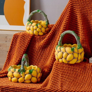 Lemon Flower Pot Home Decor Cement Fruit Vase for Fruit Collections Knick-Knack