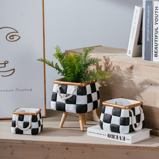 European style pattern garden decoration square pots indoor outdoor cement flower pots