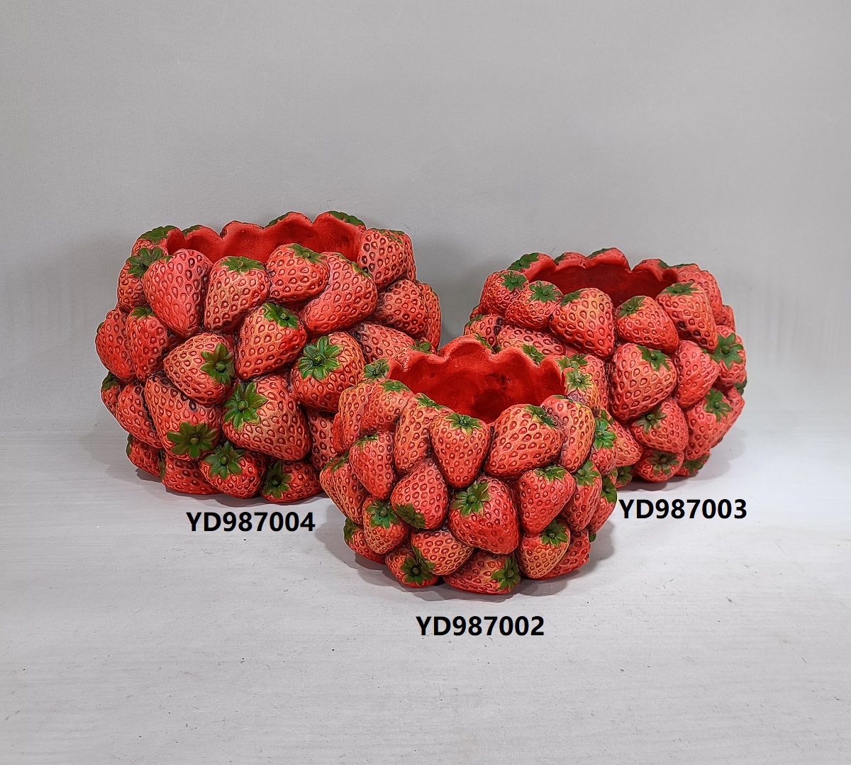 tabletop decoration cement garden pot fruits design strawberry shape planter flower pot