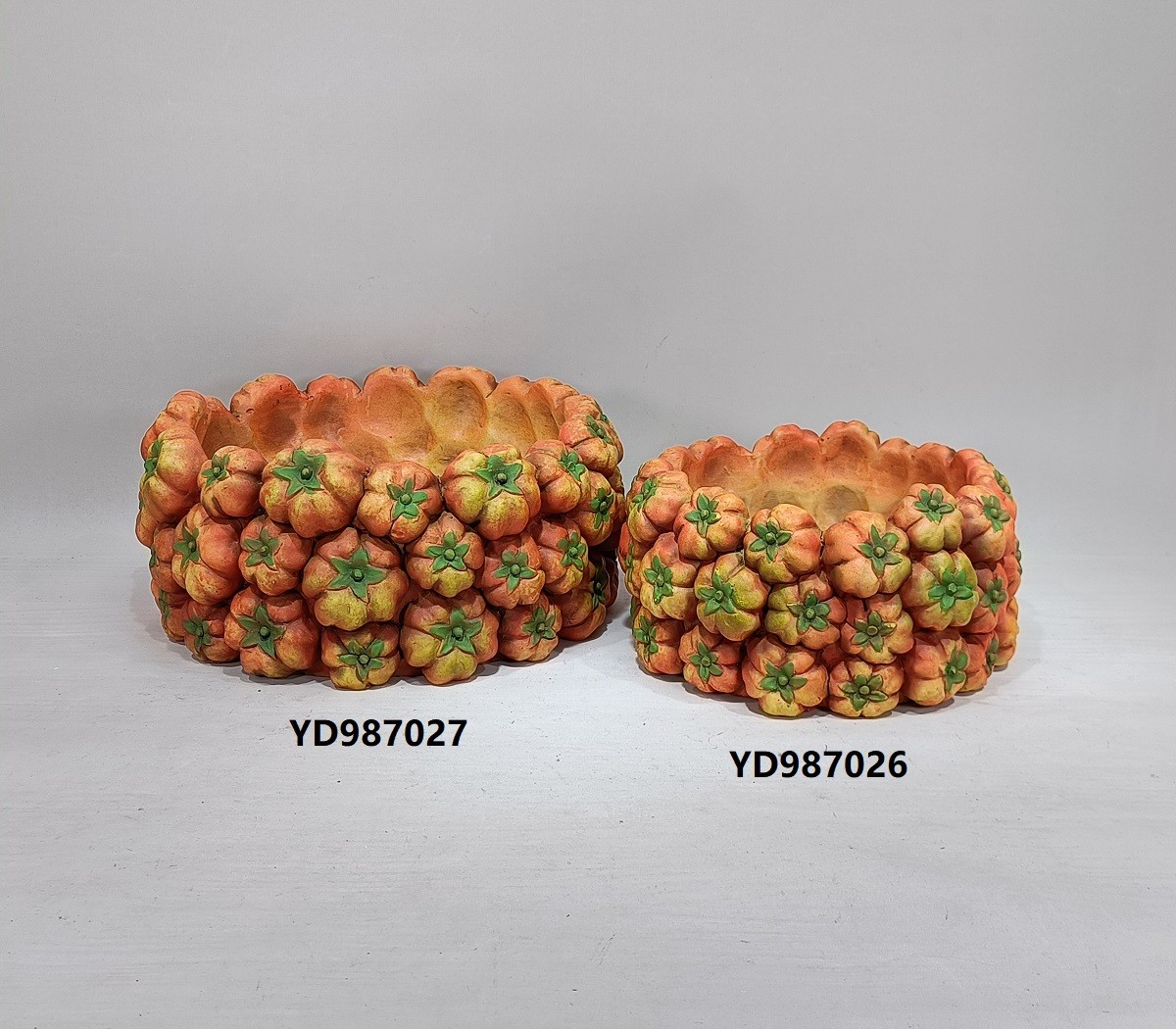 Vegetable Design Tomato Shape Flower Pot Embossed Modern Cement Garden Pot 