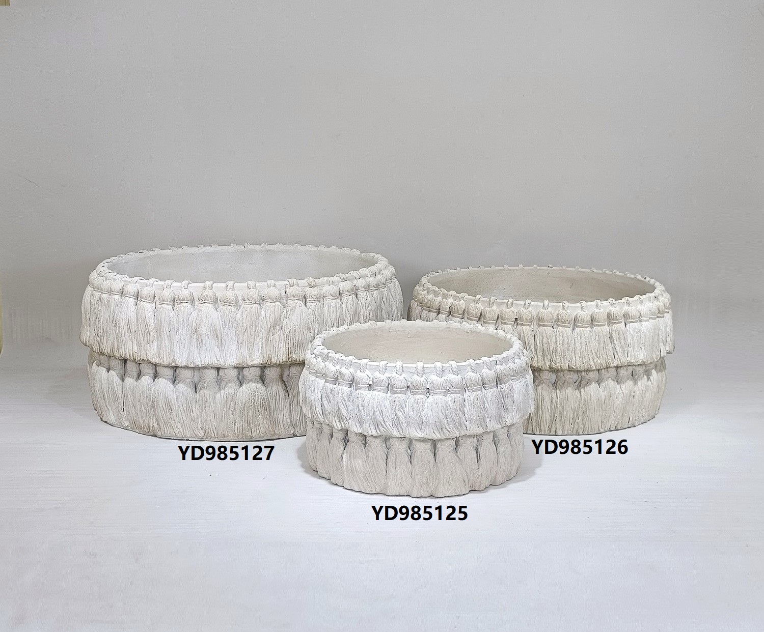 Cheap garden decoration succulent planter pots white color cement garden flower pots