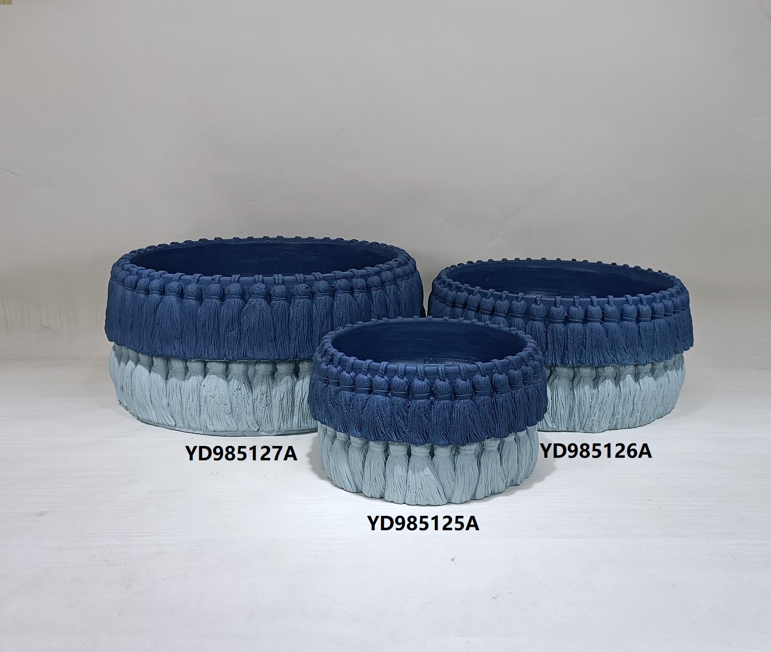 High quality garden blue concrete planter pot home decor cement flower plant pots for garden